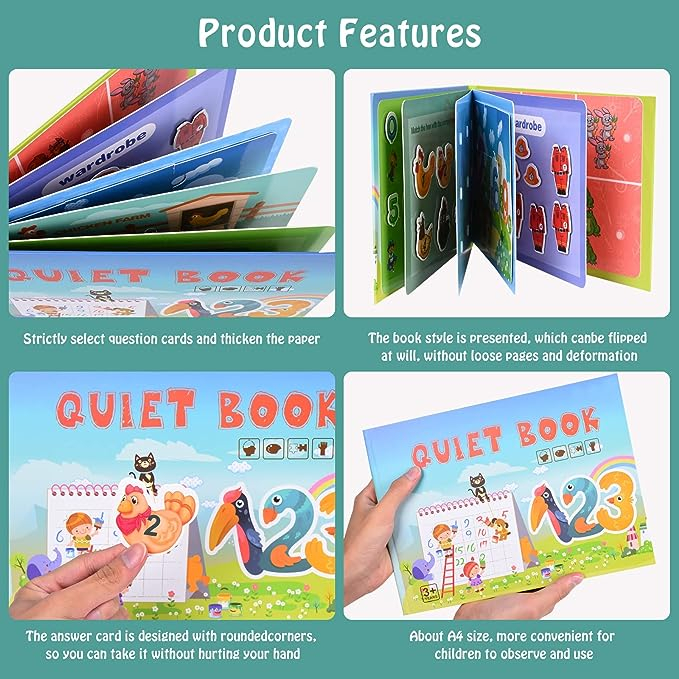 Carte educativa Montessori cu stickere reutilizabile, diverse modele, 10 pagini [11]