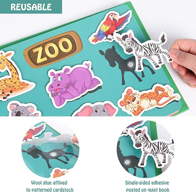 Carte educativa Montessori cu stickere reutilizabile, diverse modele, 10 pagini [15]