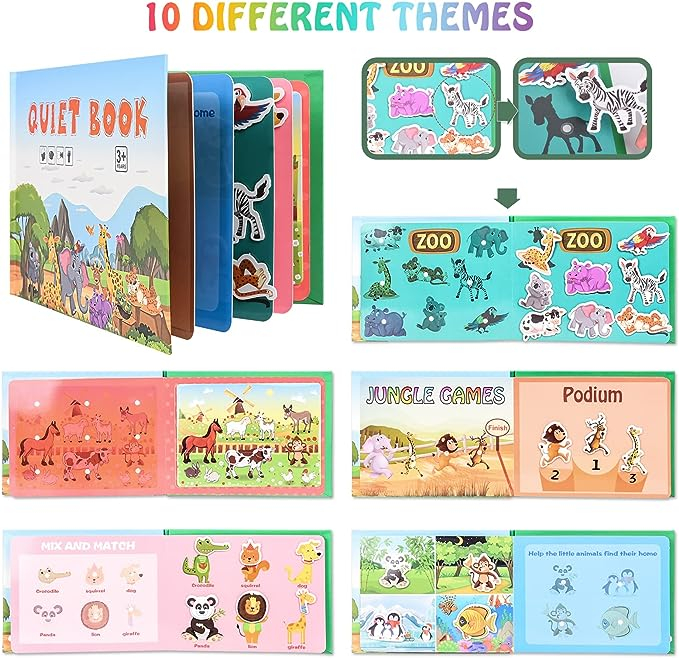 Carte educativa Montessori cu stickere reutilizabile, diverse modele, 10 pagini [16]