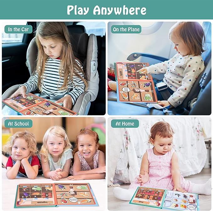 Carte educativa Montessori cu stickere reutilizabile, diverse modele, 10 pagini [9]
