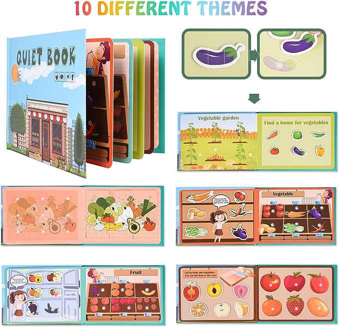 Carte educativa Montessori cu stickere reutilizabile, diverse modele, 10 pagini [8]