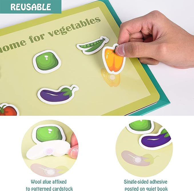 Carte educativa Montessori cu stickere reutilizabile, diverse modele, 10 pagini [6]