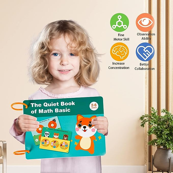 Carte interactiva cu stickere reutilizabile Quiet Book, Verde cu animale. [3]