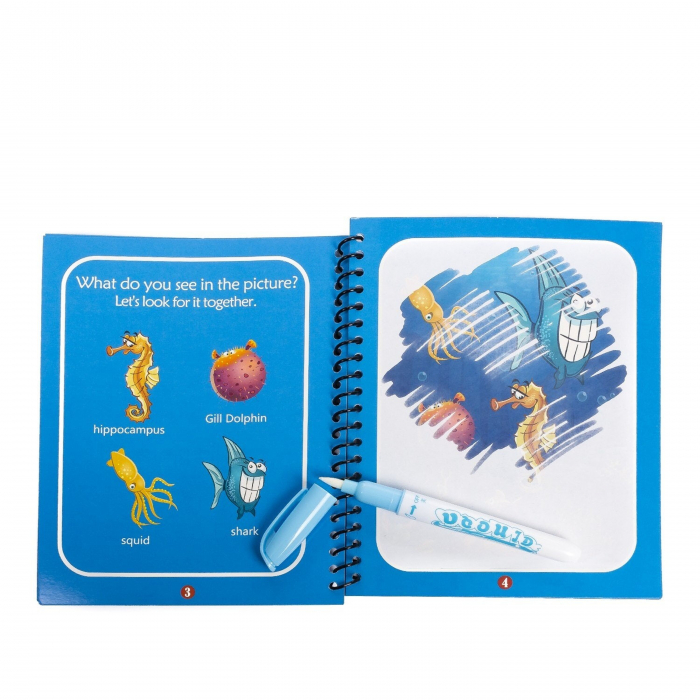 Carte Magica de Colorat cu Apa, 16 Desene Reutilizabile [3]