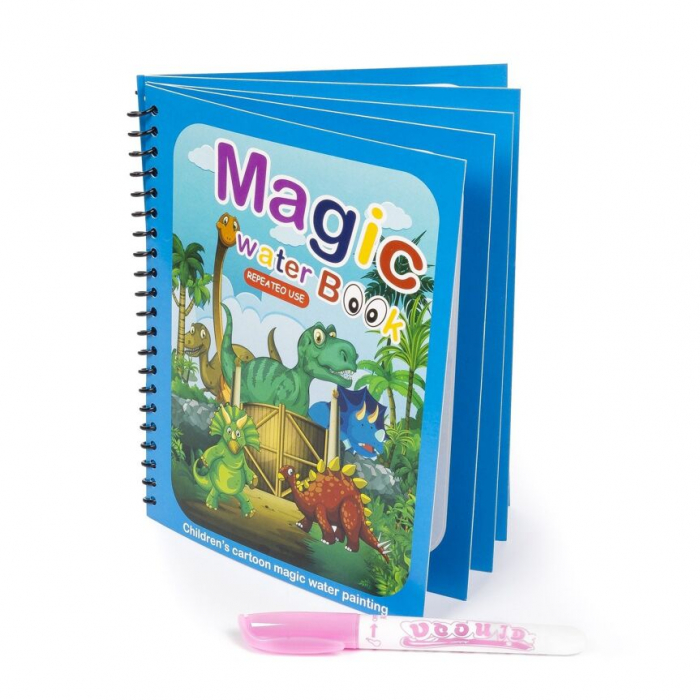 Carte Magica de Colorat cu Apa, 16 Desene Reutilizabile [1]