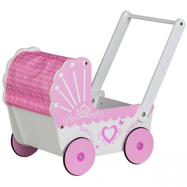Carucior de papusi din lemn TT003 Ecotoys - Roz [1]