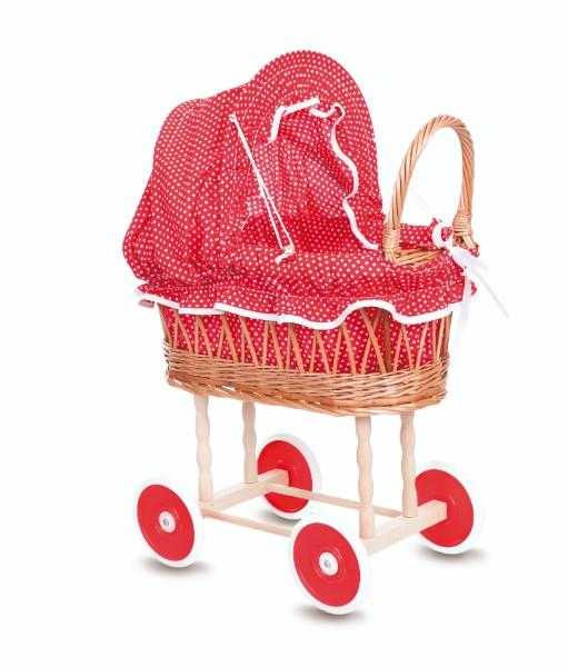 Carucior pentru papusi, husa rosie cu buline, Egmont Toys [1]