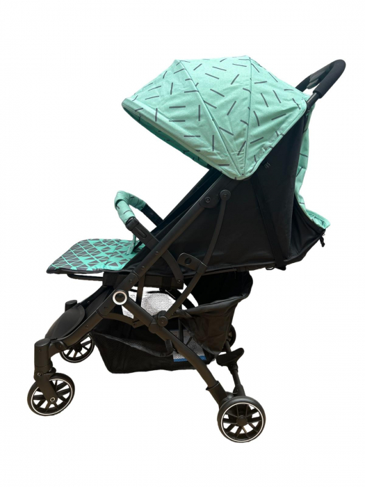 Carucior Pliabil, 4 roti, Spatar Reglabil - Verde Pastel [3]