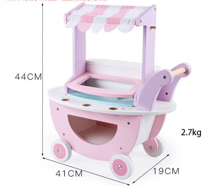 Carucior și Stand de Înghețată din Lemn - Jucărie Montessori [3]