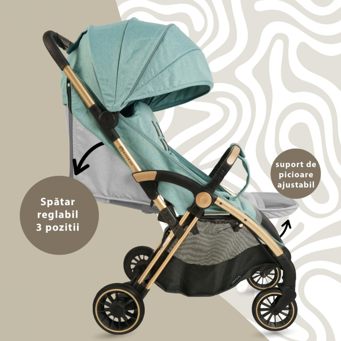 Carucior Sport AppeKids – Upp – Ultracompact, Pliere automata, De la nastere la 22kg - River Green [3]