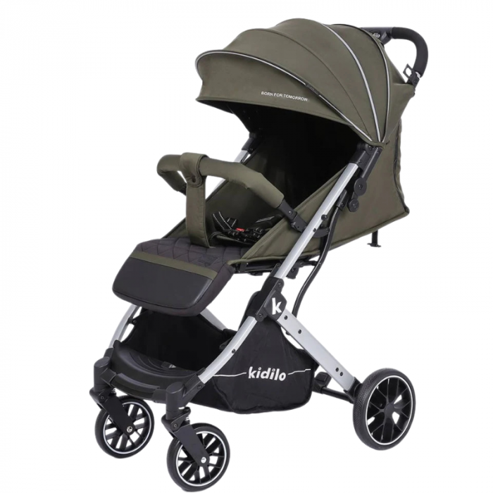 Carucior Sport cu Pliere Tip Troller, cu Pozitie de Somn, Verde [4]