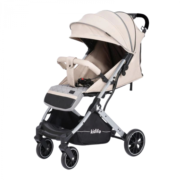 Carucior Sport cu Pliere Tip Troller, cu Pozitie de Somn, Bej [2]