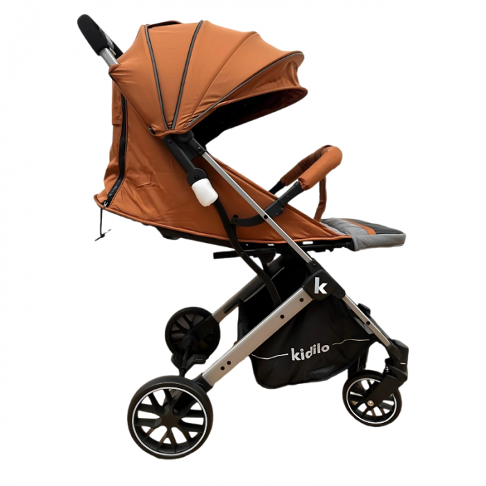Carucior Sport cu Pliere Tip Troller, cu Pozitie de Somn, Portocaliu [6]