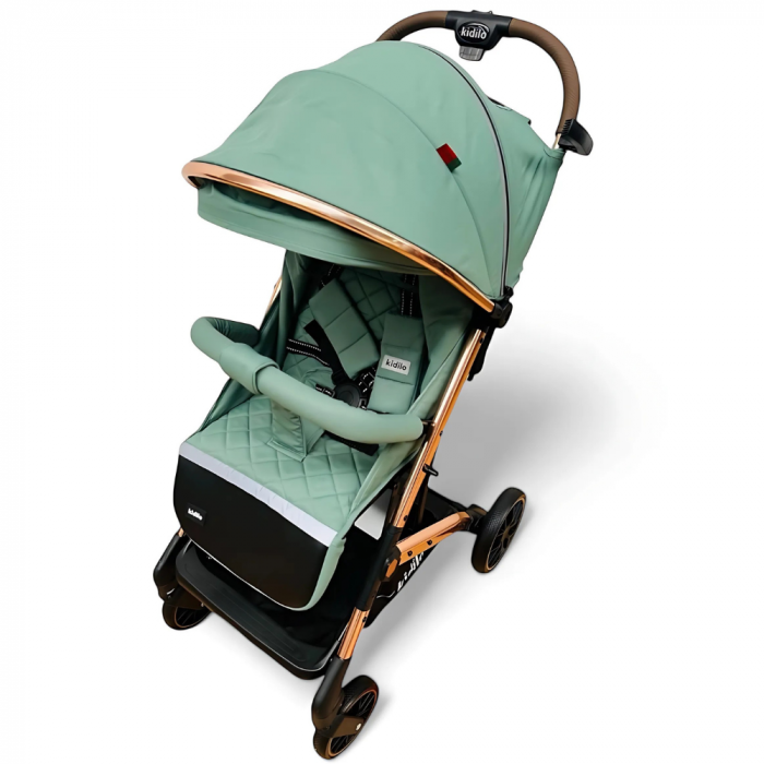 Carucior Sport pentru Copii, Sistem de Pliere Tip Troller - Verde [5]