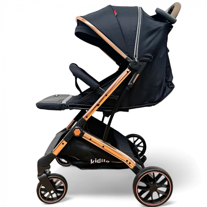 Carucior Sport pentru Copii, Sistem de Pliere Tip Troller - Negru [5]