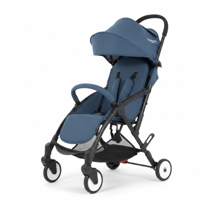 Carucior Sport Pliabil, cu Pozitie de Somn, Cadru din Otel, Cos de Depozitare, ALBASTRU DENIM [2]