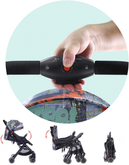 Carucior Sport, Pliabil Troller, Spatar Reglabil - Gri [6]