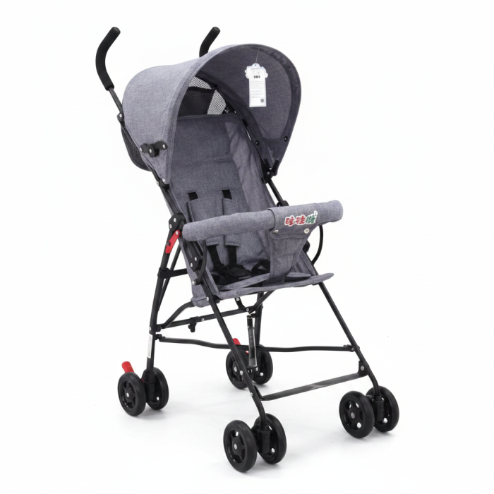 Carucior Sport Ultra Usor pentru Bebelusi cu Pliere Compacta, Maner Extensibil, GRI [2]