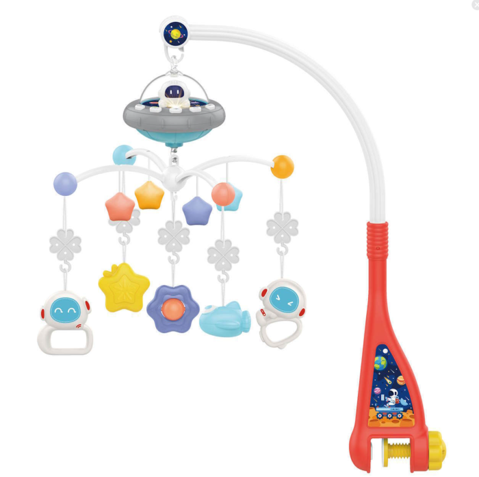 Carusel Muzical pentru Bebelusi cu Tematica Spatiala, Figurine Colorate Suspendate [2]