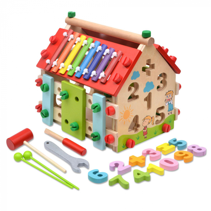 Casa din lemn cu activitati interactive, Montessori [2]