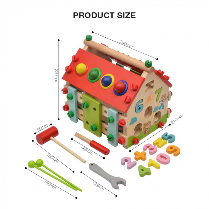 Casa din lemn cu activitati interactive, Montessori [4]