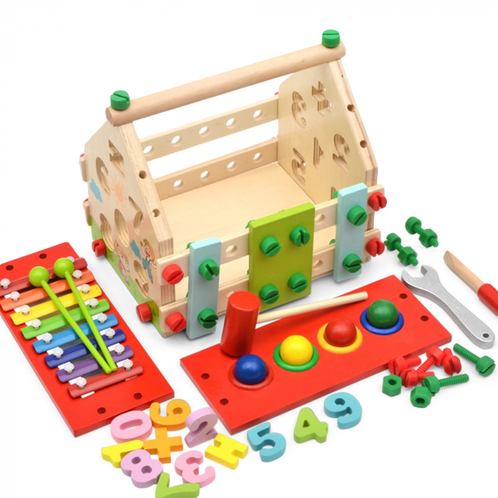 Casa din lemn cu activitati interactive, Montessori [3]