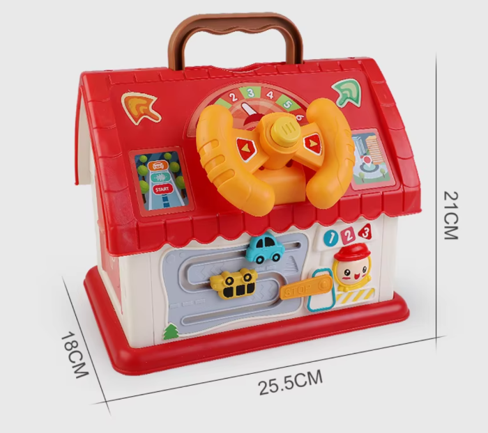 Casuta Educativa Montessori 8 in 1 cu Lumini, Sunete, Masinute si Activitati Interactive, ROZ [3]