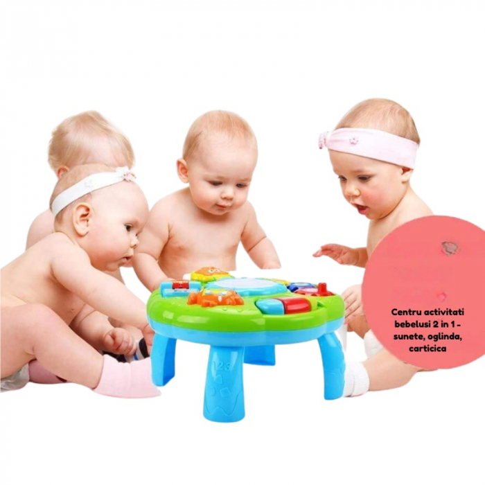 Centru activitati bebelusi 2 in 1 - sunete, oglinda, carticica [1]