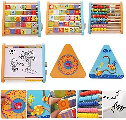 Centru de Activități 5 în 1 Multicolor: Litere, Cifre, Abac, Tablă Albă și Ceas [2]