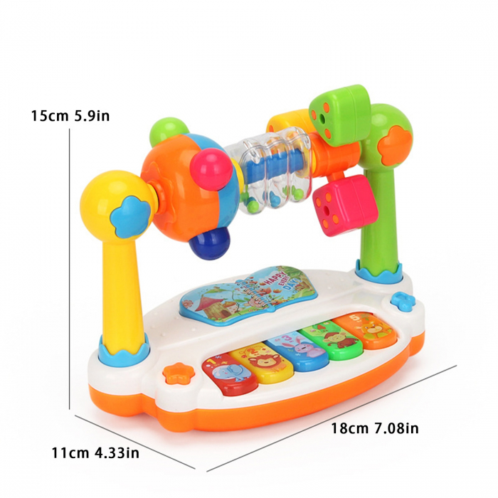 Centru de activitati pentru bebelusi, Pian cu lumini si sunete, Multicolor [3]