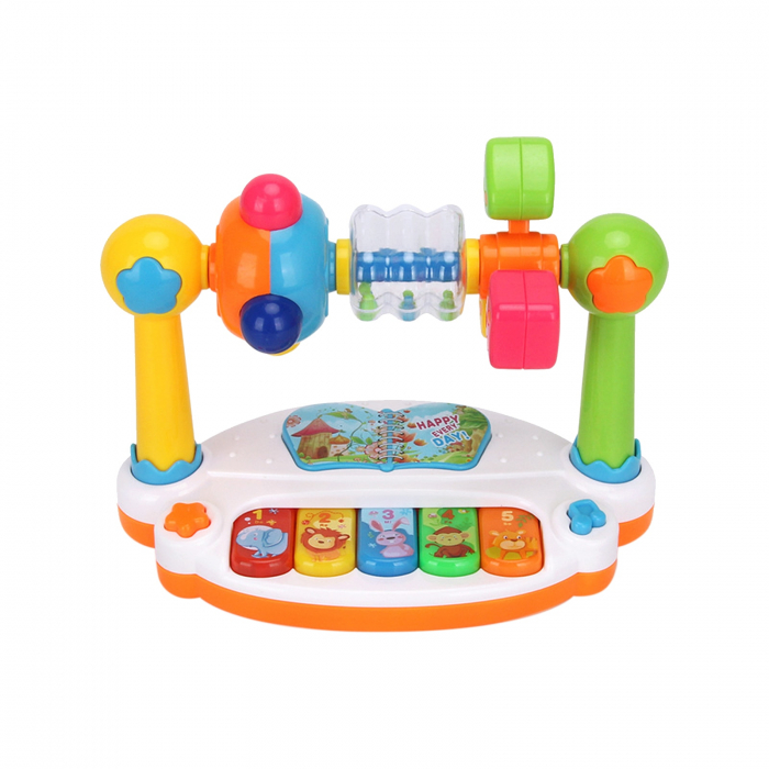 Centru de activitati pentru bebelusi, Pian cu lumini si sunete, Multicolor [2]