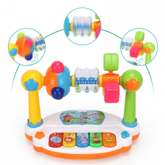 Centru de activitati pentru bebelusi, Pian cu lumini si sunete, Multicolor [5]