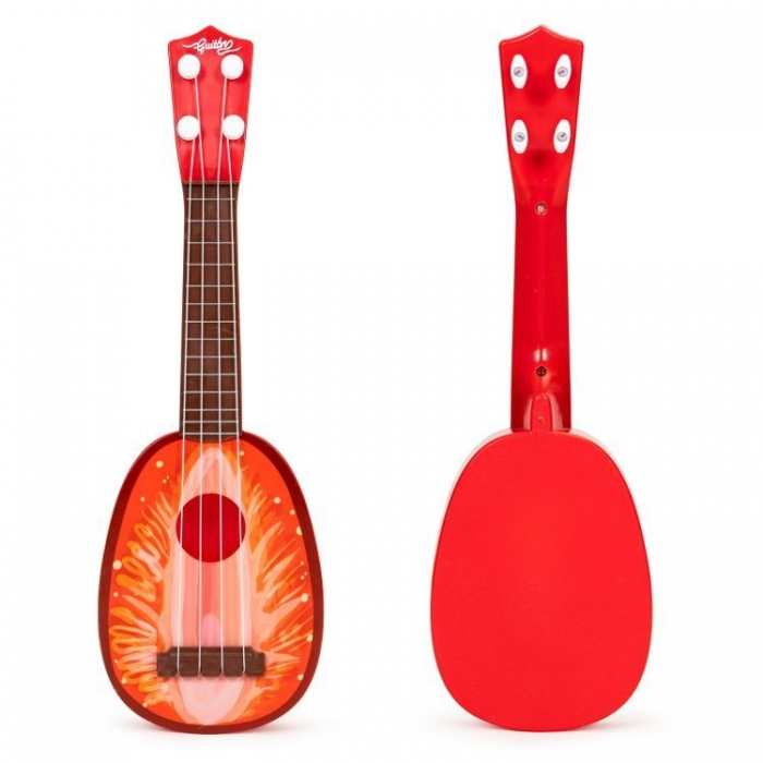 Chitara ukulele pentru copii cu 4 corzi Ecotoys MJ030 - Capsuna [1]