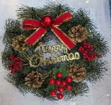 Coronita Artificiala Craciun 30 cm – Decoratiune Verde pentru Sarbatori [1]