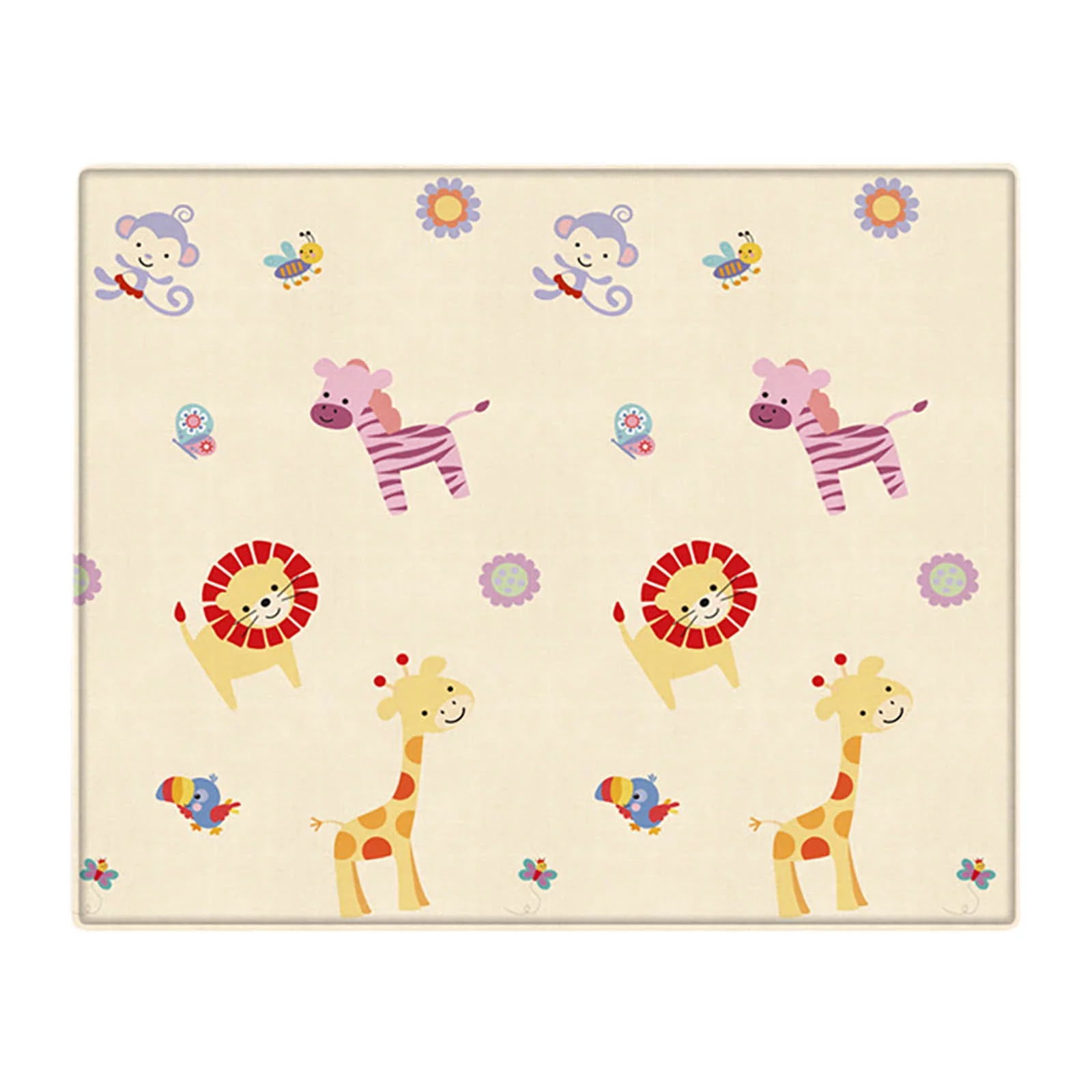 Covor de Joaca pentru Bebelusi - 2 fete animalute/trafic, 100/180/0.5cm [4]