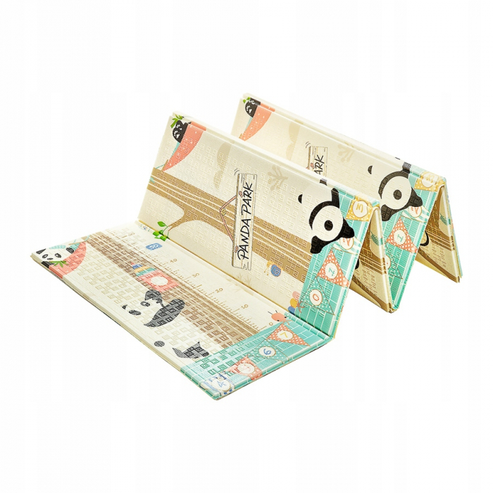 Covor Pliabil pentru Bebelusi, 2 fete - panda/padure magica, 180/200/0.9cm [6]