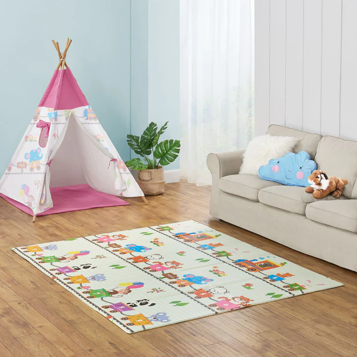 Covor Pliabil pentru Bebelusi, 2 fete - numere/padure magica, 180/200/0.9cm [1]