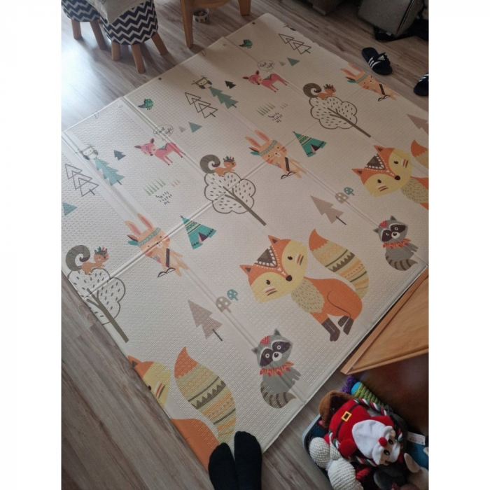 Covor Pliabil pentru Bebelusi, 2 fete - pisicute/padure magica, 180/200/0.9cm [3]
