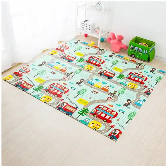 Covor Pliabil pentru Bebelusi, 2 fete - girafa/trafic, 180/200/0.9cm [2]
