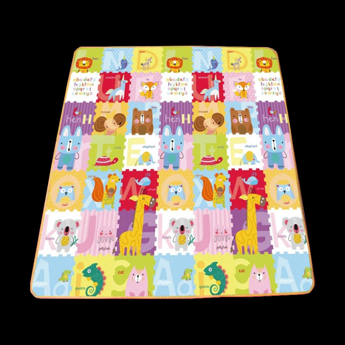 Covoras de joaca pliabil, pentru bebelusi - 2 fete alfabet/masinute, 150/180/0.8cmCovoras de joaca pliabil, pentru bebelusi - 2 fete alfabet/masinute, 150/180/0.8cm [2]