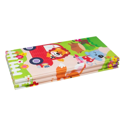 Covoras de joaca pliabil, pentru bebelusi - 2 fete leu sofer/animalute 180/200/0.8cm [3]