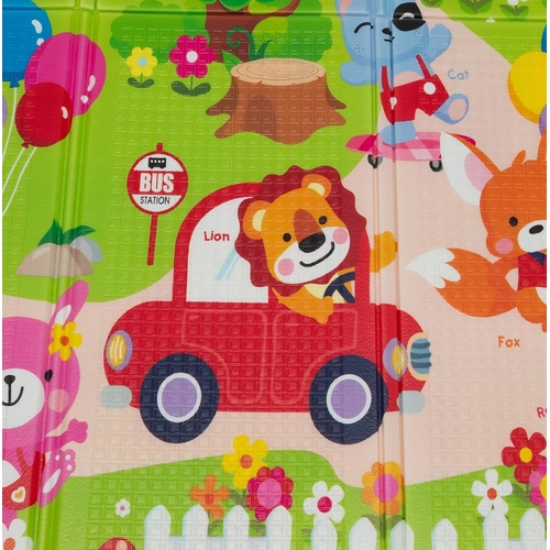 Covoras de joaca pliabil, pentru bebelusi - 2 fete leu sofer/animalute 180/200/0.8cm [2]