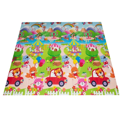 Covoras de joaca pliabil, pentru bebelusi - 2 fete leu sofer/animalute 180/200/0.8cm [1]