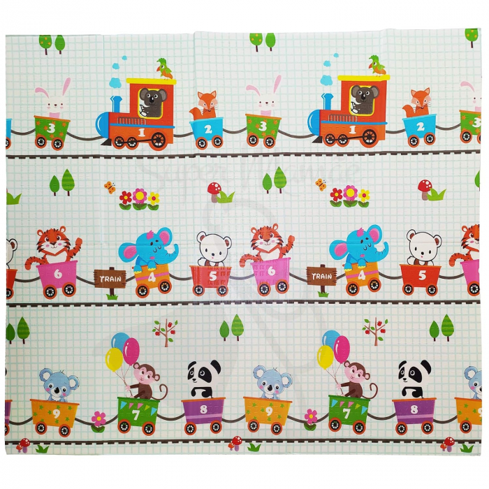 Covoras de joaca pliabil, pentru bebelusi - 2 fete girafa/numere ,180/200/0.8cm [2]