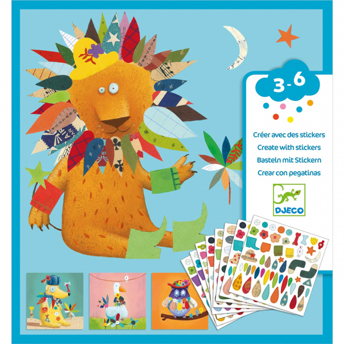 Joc creativ cu stickere Creeaza animale, Djeco [5]
