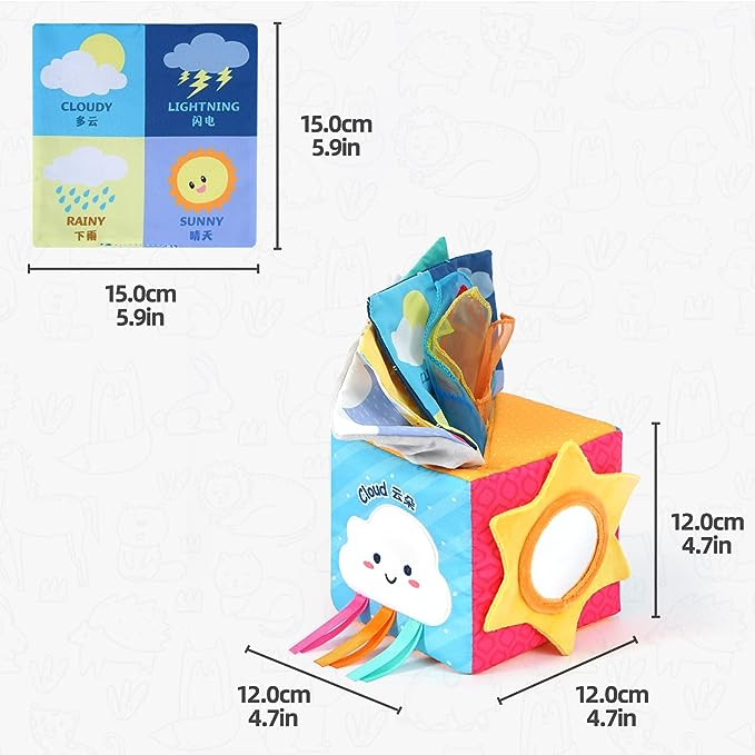 Cub activitati senzorial Montessori cu servetele si oglinda Vremea [4]