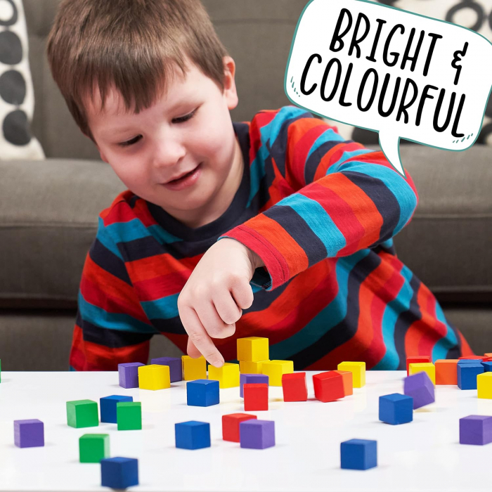 Cuburi din Lemn Multicolore - Set de 60 de Piese [3]
