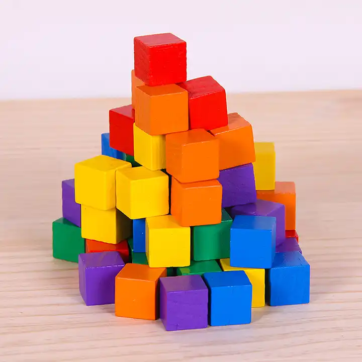 Cuburi din Lemn Multicolore - Set de 60 de Piese [1]