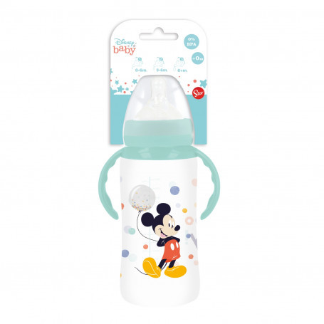 DISNEY MICKEY BIBERON 360 ML ANTICOLICI , DEBIT VARIABIL, CU MANER [3]