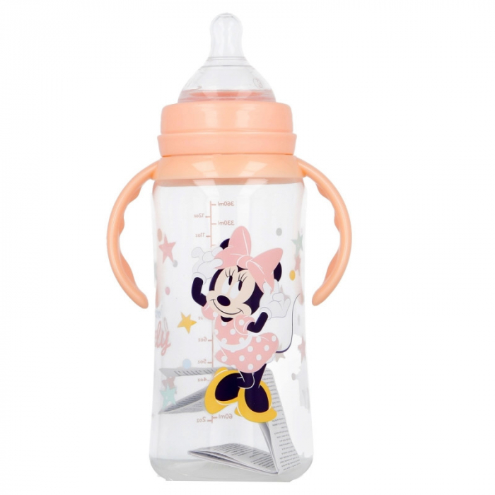 DISNEY MINNIE BIBERON 360 ML ANTICOLICI , DEBIT VARIABIL, CU MANER [5]